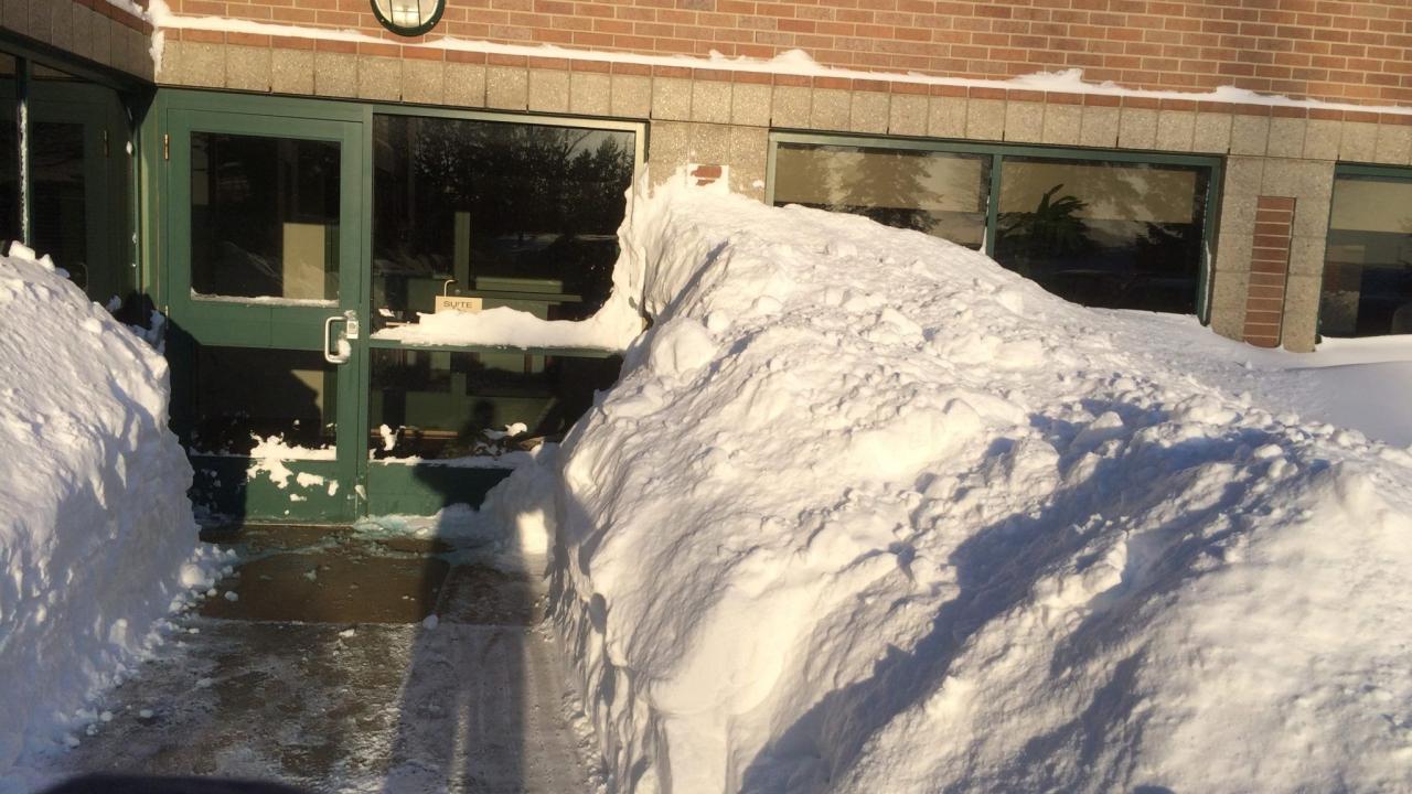 Snow-covered building