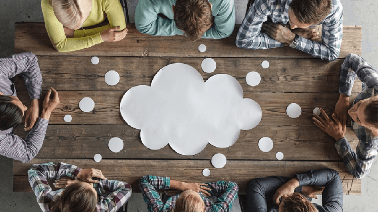 People collaborating around a table