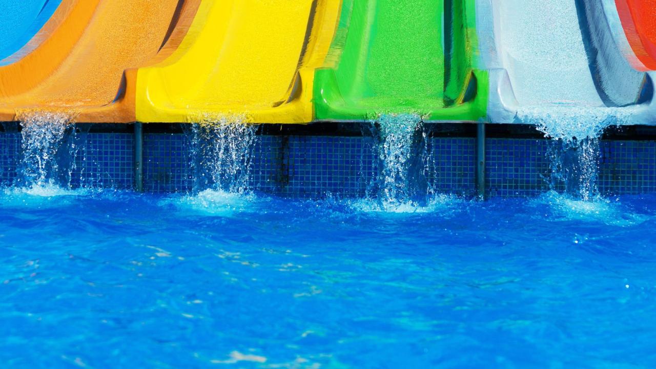 Colorful water slides