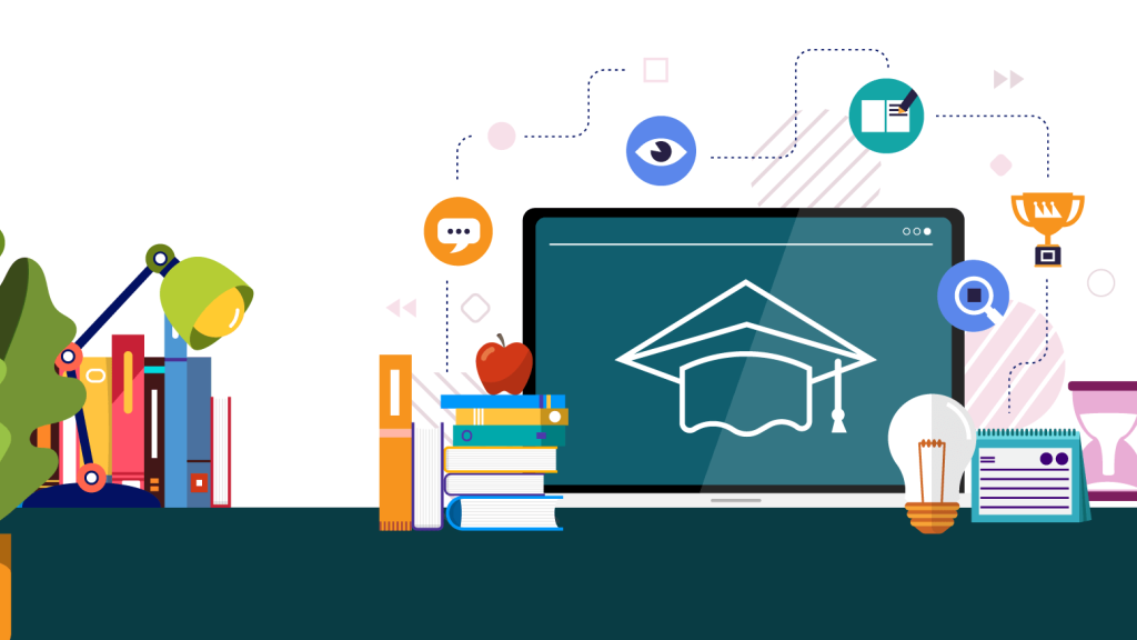 illustration of online teaching