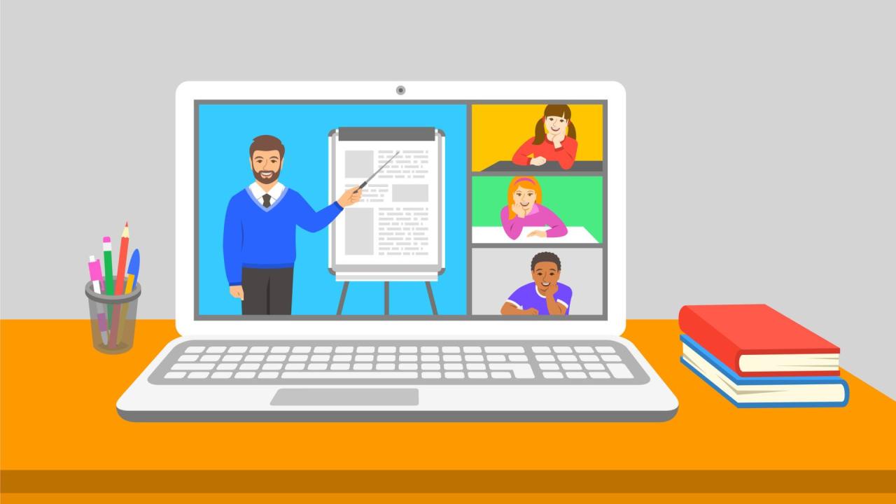 illustration of an online class