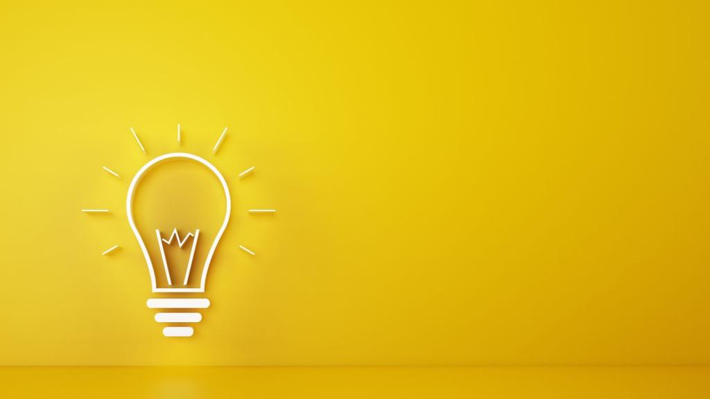 Big bulb light on a yellow background. 3D Rendering