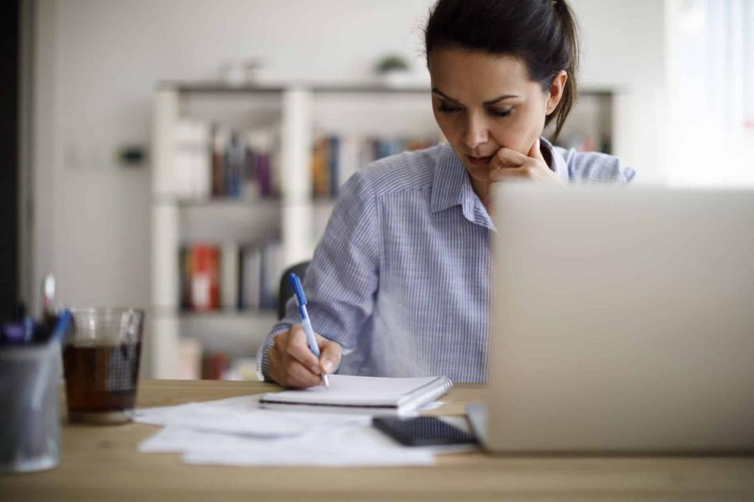 Woman working from home