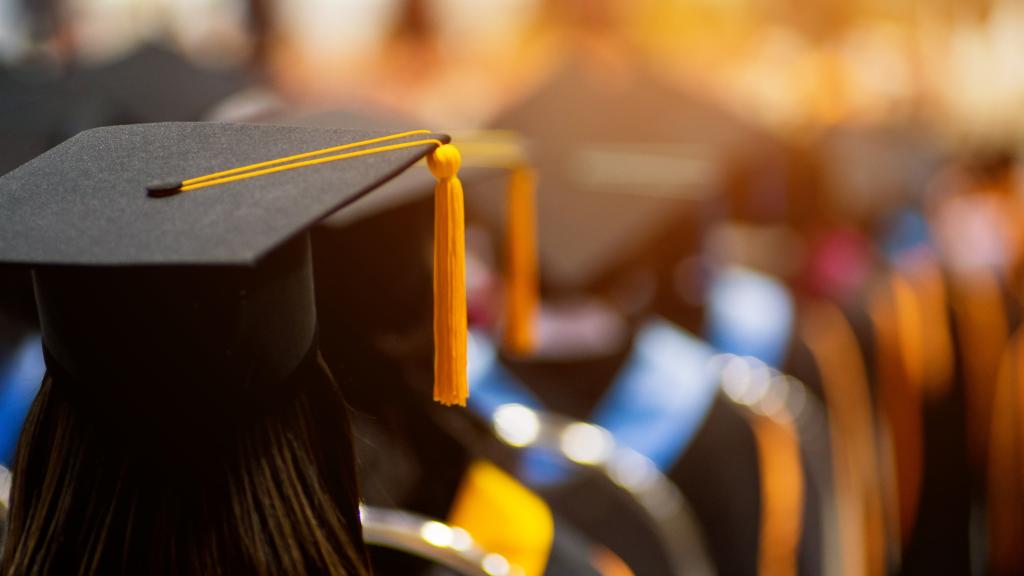Graduates in graduation ceremony