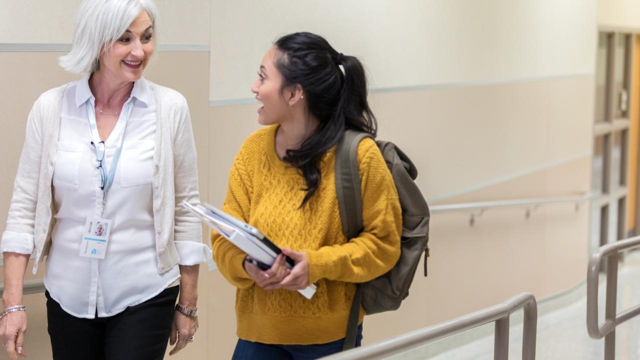 Teacher takes time to walk and talk with teen