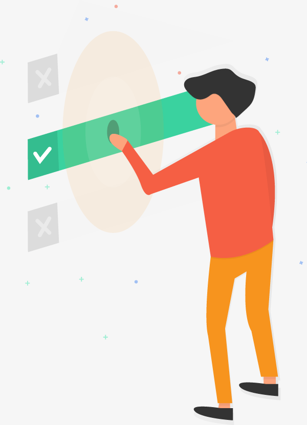 illustration of someone choosing from a schedule