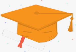 illustration of graduation cap and diploma