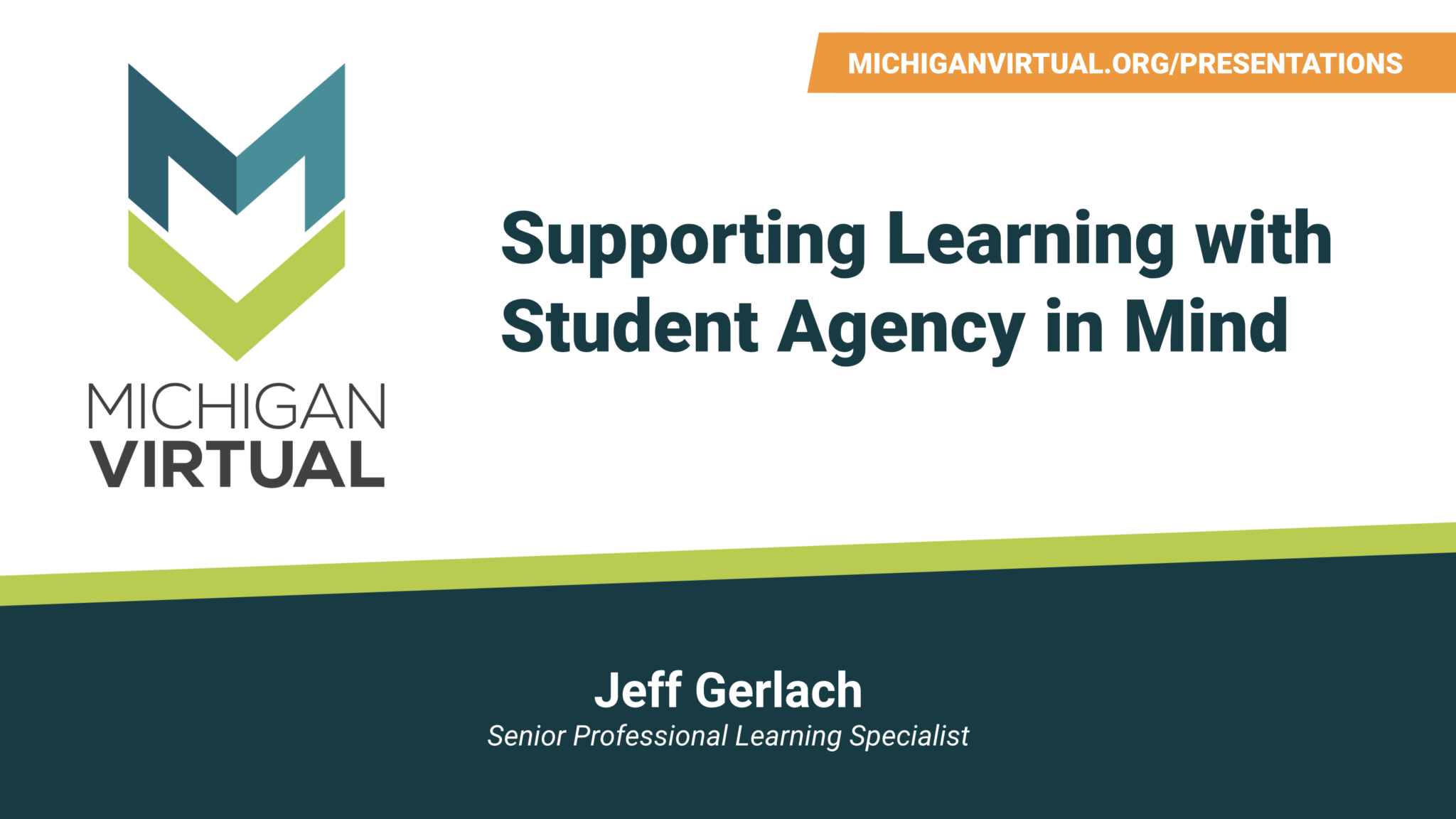 Supporting Learning with Student Agency in Mind Presentation Cover