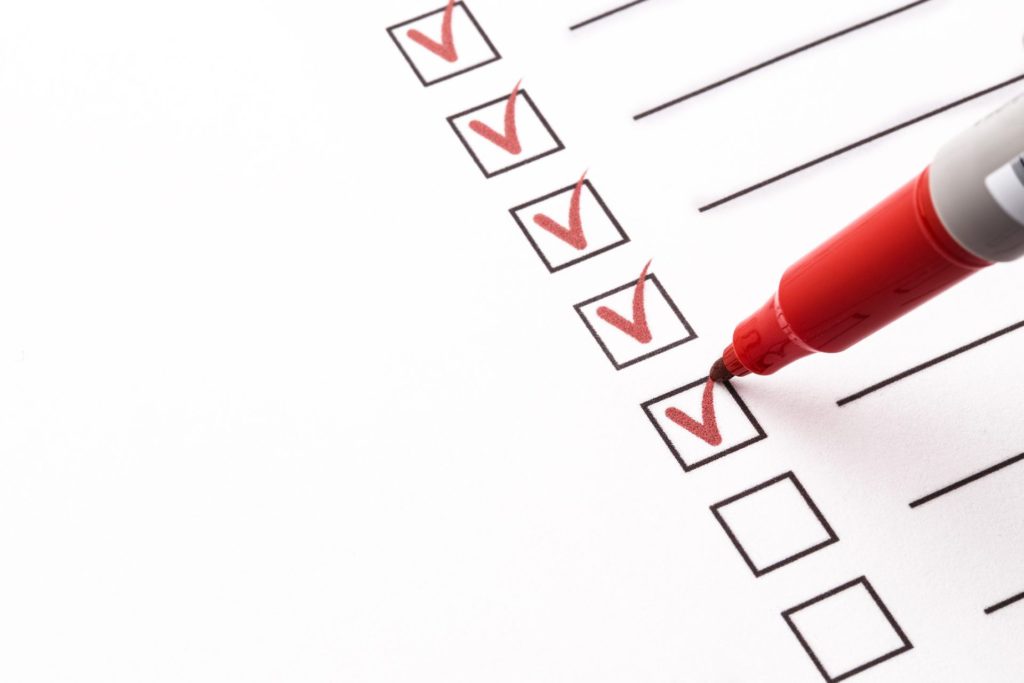 photo of a checklist
